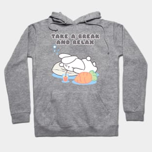 Relax and Unwind: Adorable Bunny Break Time! Hoodie